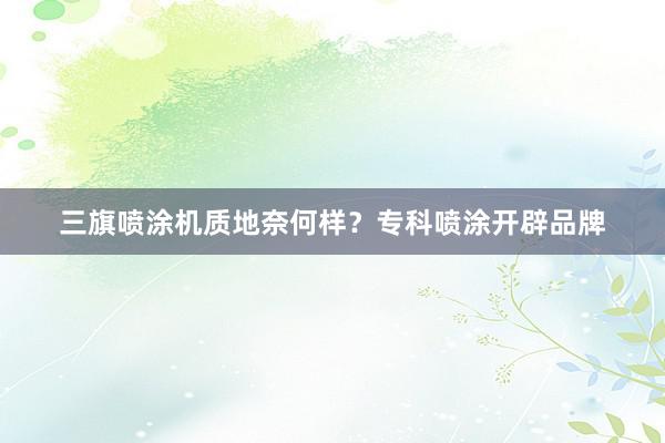 三旗喷涂机质地奈何样？专科喷涂开辟品牌
